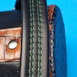 Whitten 3×6 Case - Navy/Spicy Brown w/ Double Green Stitching (#3) - Image 5