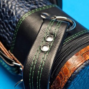 Whitten 3×6 Case - Navy/Spicy Brown w/ Double Green Stitching (#3) - Image 6