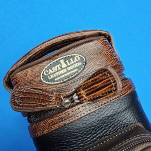 Castillo 3×5 Black Leather & Cognac Zip Top Case - Image 35