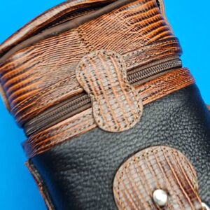 Castillo 3×5 Black Leather & Cognac Zip Top Case - Image 4