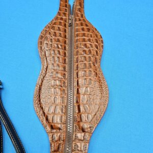 Castillo 3×5 Zip Top Black Leather/Cognac Embossed Gator - Image 14