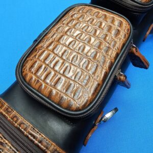 Castillo 3×5 Zip Top Black Leather/Cognac Embossed Gator - Image 29