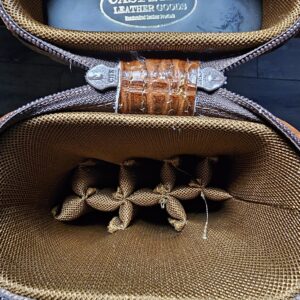 Castillo 3×5 Zip Top Black Leather/Cognac Embossed Gator - Image 3