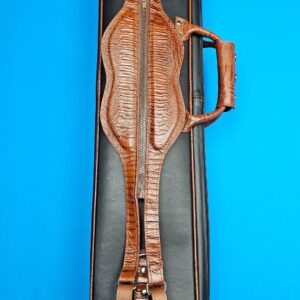 Castillo 4x8 Black Leather w/ Cognac Embossed Ostrich