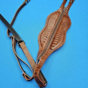 Castillo 4x8 Black Leather w/ Cognac Embossed Ostrich - Image 16