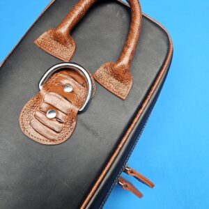 Castillo 4x8 Black Leather w/ Cognac Embossed Ostrich - Image 20