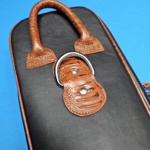 Castillo 4x8 Black Leather w/ Cognac Embossed Ostrich - Image 21