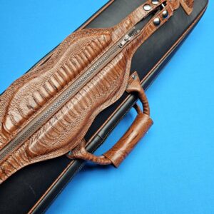 Castillo 4x8 Black Leather w/ Cognac Embossed Ostrich - Image 4