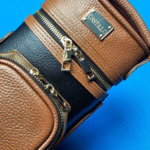 Castillo 2×4 Black & Cognac Leather "Duro Premium" Zip Top