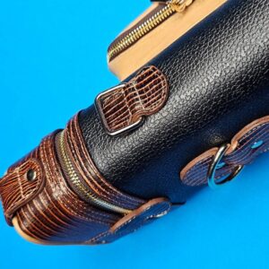 Castillo 3x5 Black Pebbled Leather/Honey Brown - Image 17
