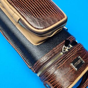 Castillo 3x5 Black Pebbled Leather/Honey Brown - Image 21