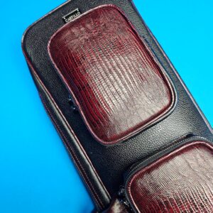 Castillo 6x12 Black Leather w/ Wine Stitching