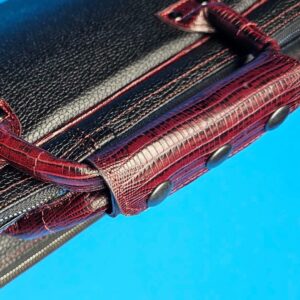 Castillo 6x12 Black Leather w/ Wine Stitching - Image 18