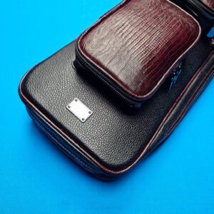 Castillo 6x12 Black Leather w/ Wine Stitching - Image 21