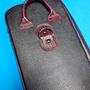 Castillo 6x12 Black Leather w/ Wine Stitching - Image 6