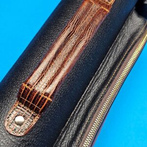 Castillo 4x8 Black Leather & Cognac w/ Lizard - Image 5