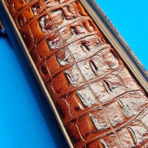 Castillo 4×8 Black Leather & Cognac w/ Embossed Gator - Image 12