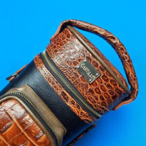 Castillo 4×8 Black Leather & Cognac w/ Embossed Gator - Image 18