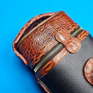 Castillo 4×8 Black Leather & Cognac w/ Embossed Gator - Image 21