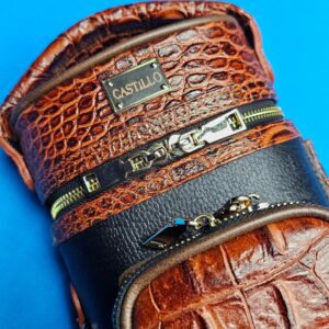 Castillo 4×8 Black Leather & Cognac w/ Embossed Gator - Image 27