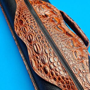 Castillo 4×8 Black Leather & Cognac w/ Embossed Gator - Image 4