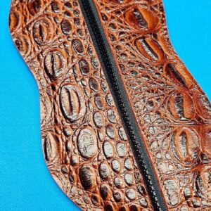 Castillo 4×8 Black Leather & Cognac w/ Embossed Gator - Image 7