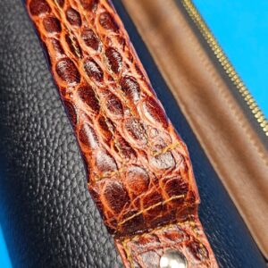 Castillo 4×8 Black Leather & Cognac w/ Embossed Gator - Image 9