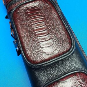 Castillo 3×5 Black Pebbled Leather & Dark Wine w/ Ostrich