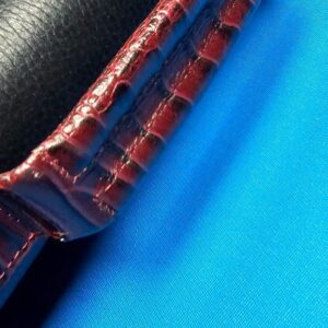 Castillo 3×5 Black Pebbled Leather & Dark Wine w/ Ostrich - Image 16