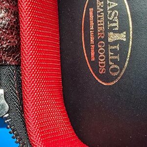 Castillo 3×5 Black Pebbled Leather & Dark Wine w/ Ostrich - Image 21