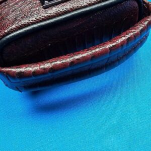 Castillo 3×5 Black Pebbled Leather & Dark Wine w/ Ostrich - Image 26