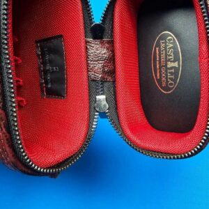 Castillo 3×5 Black Pebbled Leather & Dark Wine w/ Ostrich - Image 5