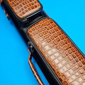 Castillo 3x5 Black Leather w/ Cognac Gator Accents