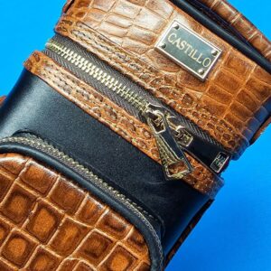 Castillo 3x5 Black Leather w/ Cognac Gator Accents - Image 11