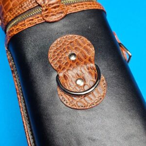 Castillo 3x5 Black Leather w/ Cognac Gator Accents - Image 16