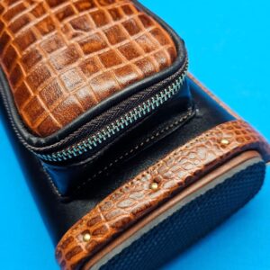 Castillo 3x5 Black Leather w/ Cognac Gator Accents - Image 20