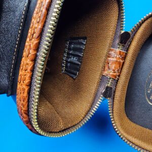 Castillo 3x5 Black Leather w/ Cognac Gator Accents - Image 22
