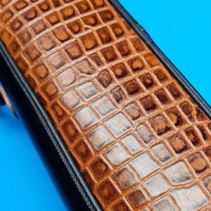 Castillo 3x5 Black Leather w/ Cognac Gator Accents - Image 26