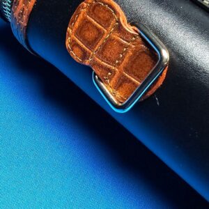 Castillo 3x5 Black Leather w/ Cognac Gator Accents - Image 4