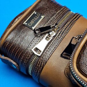 Castillo 3×5 Honey Brown Leather & Chocolate Lizard - Image 5