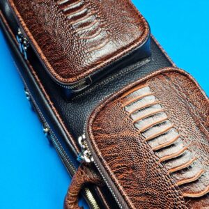 Castillo 4x8 Black Leather w/ Cognac Ostrich Trim