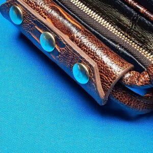 Castillo 4x8 Black Leather w/ Cognac Ostrich Trim - Image 11