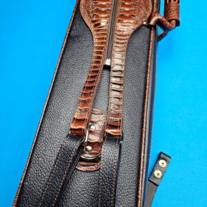 Castillo 4x8 Black Leather w/ Cognac Ostrich Trim - Image 13