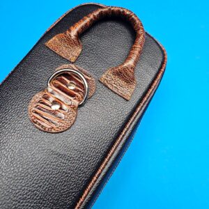Castillo 4x8 Black Leather w/ Cognac Ostrich Trim - Image 17