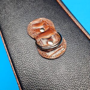 Castillo 4x8 Black Leather w/ Cognac Ostrich Trim - Image 19