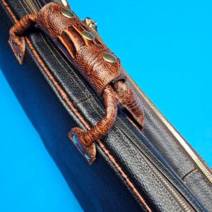 Castillo 4x8 Black Leather w/ Cognac Ostrich Trim - Image 20