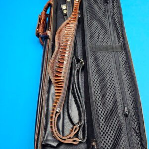Castillo 4x8 Black Leather w/ Cognac Ostrich Trim - Image 4