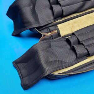 Castillo 4x8 Black Leather w/ Cognac Ostrich Trim - Image 6