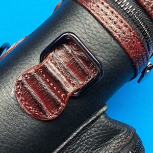 Castillo 3x5 Black/Wine Pebbled Leather - Image 3