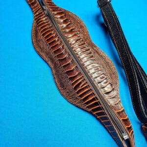 Castillo 4×8 Black Leather & Cognac (Ostrich) - Image 10